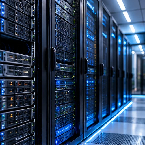Conceptual realistic business IT equipment scene for Servers & Storage